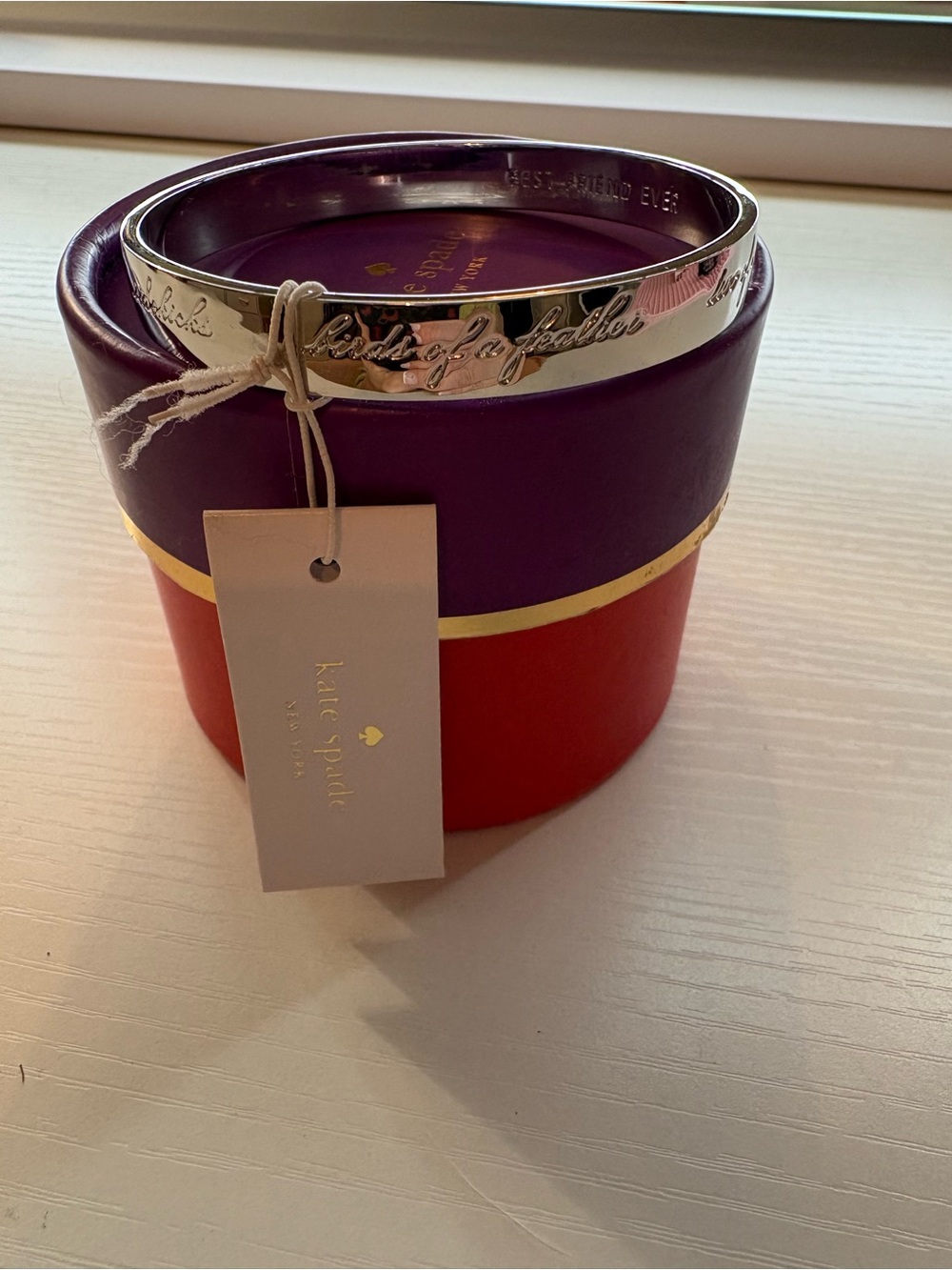 kate spade Silver Engraved Bangle best friends
